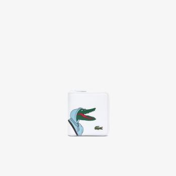 Lacoste Lacoste x Jean-Michel Tixier Fun Printed Leather Zippered Wallet - Peněženka Pánské Bílé | C